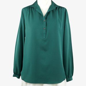 Vintage Nordstrom Emerald/Forest Green Blouse